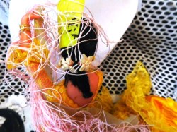 marina yellow pink hair